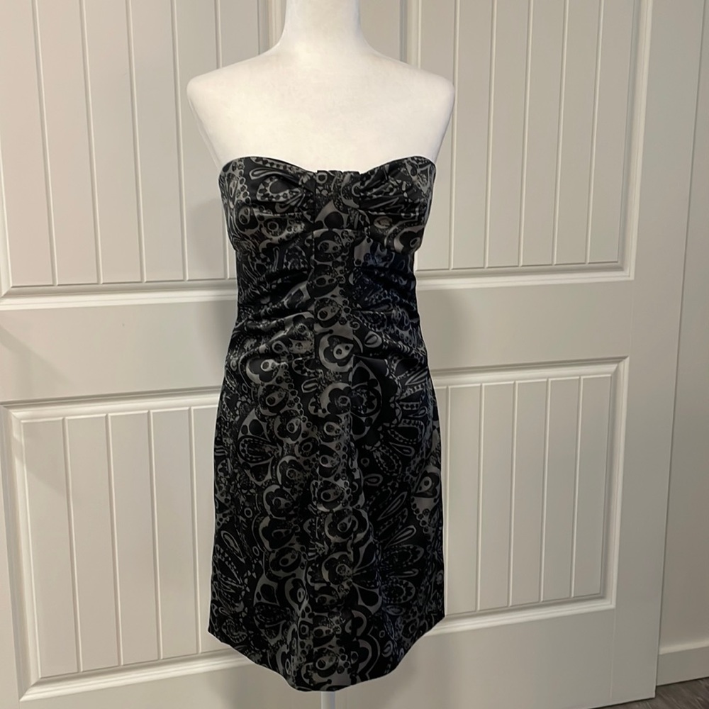 BCBG Paris Strapless Satin Dress